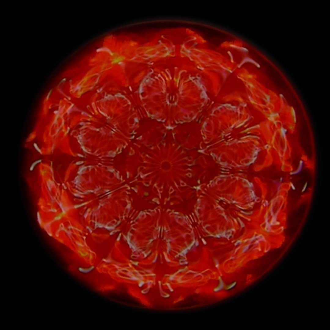 PerSonare Muziek. Cymatica Klankkleur rood